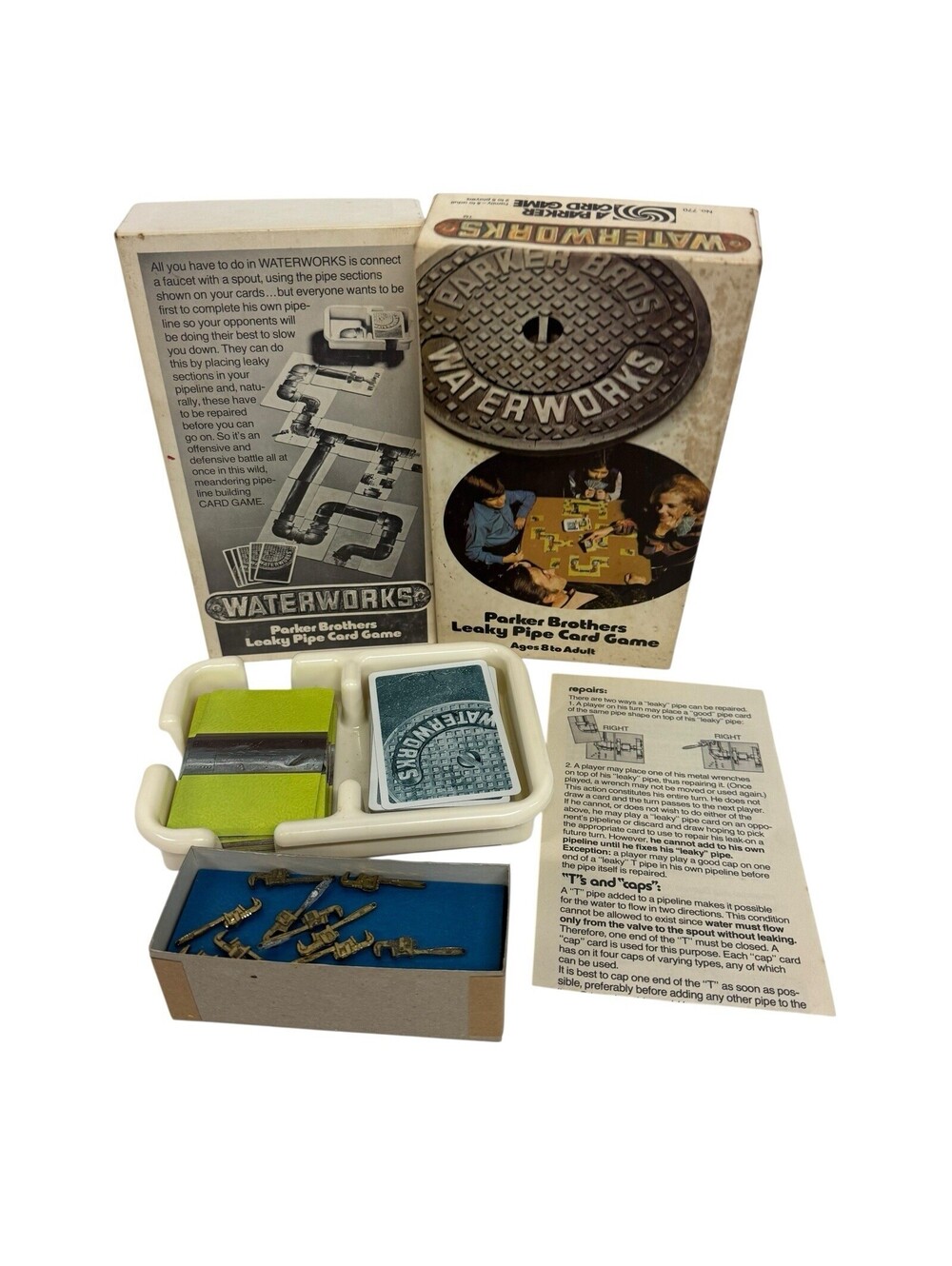 Waterworks - 1972 Parker Brothers Leaky Pipe Card Game - 100% Complete